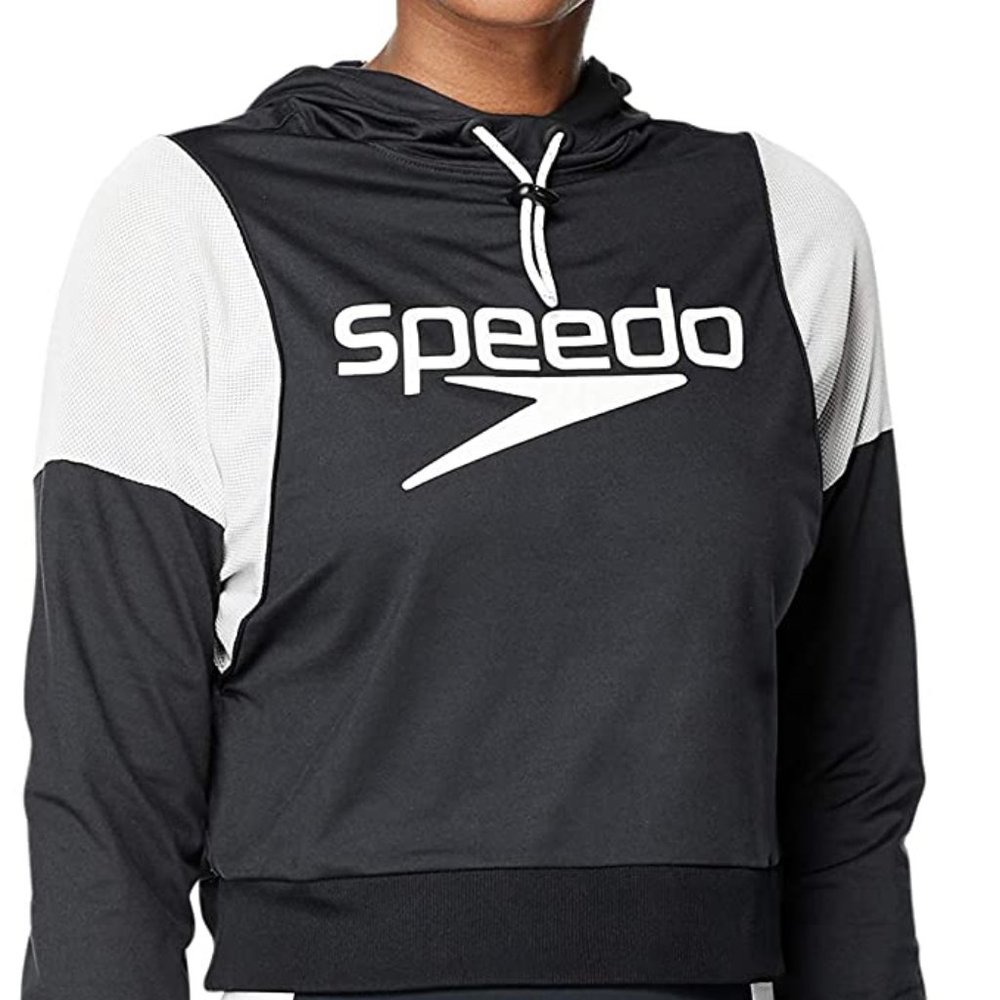 SPEEDO SWEATSHIRT VINTAGE CROPPED HOODIE ~ S ~ LOGO ~